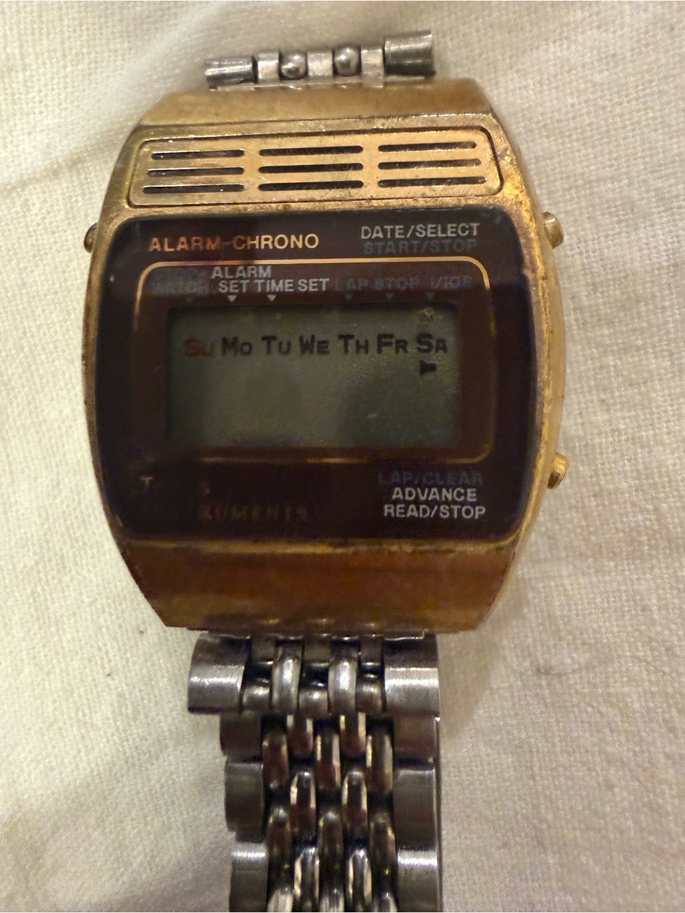 Vintage 1970s Texas Instruments TI Alarm Chrono LCD Digital Watch Working